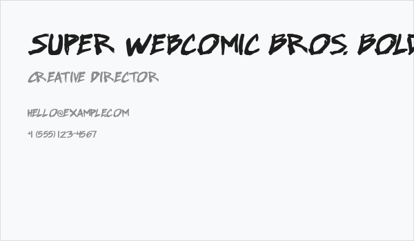 Super Webcomic Bros. Bold Italic Business Card