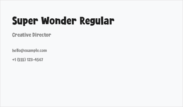 Super Wonder Regular Business Card