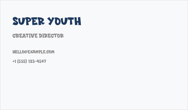 Super Youth Business Card