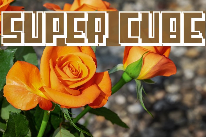 Super cube Font examples