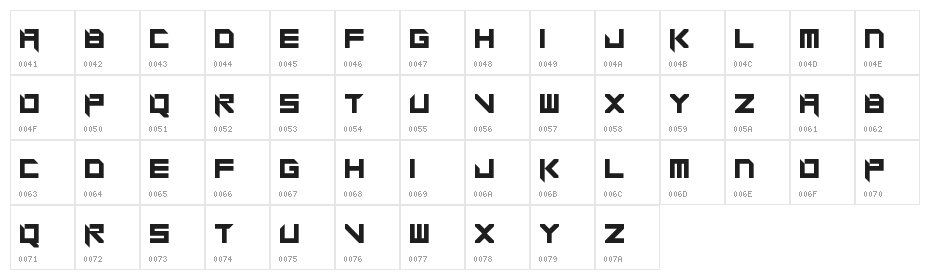 Super glue Regular Character Map