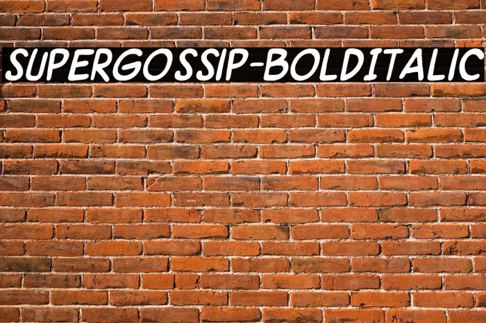 SuperGossip-BoldItalic Font examples