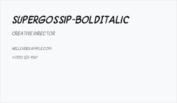 SuperGossip-BoldItalic Business Card