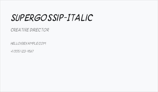 SuperGossip-Italic Business Card