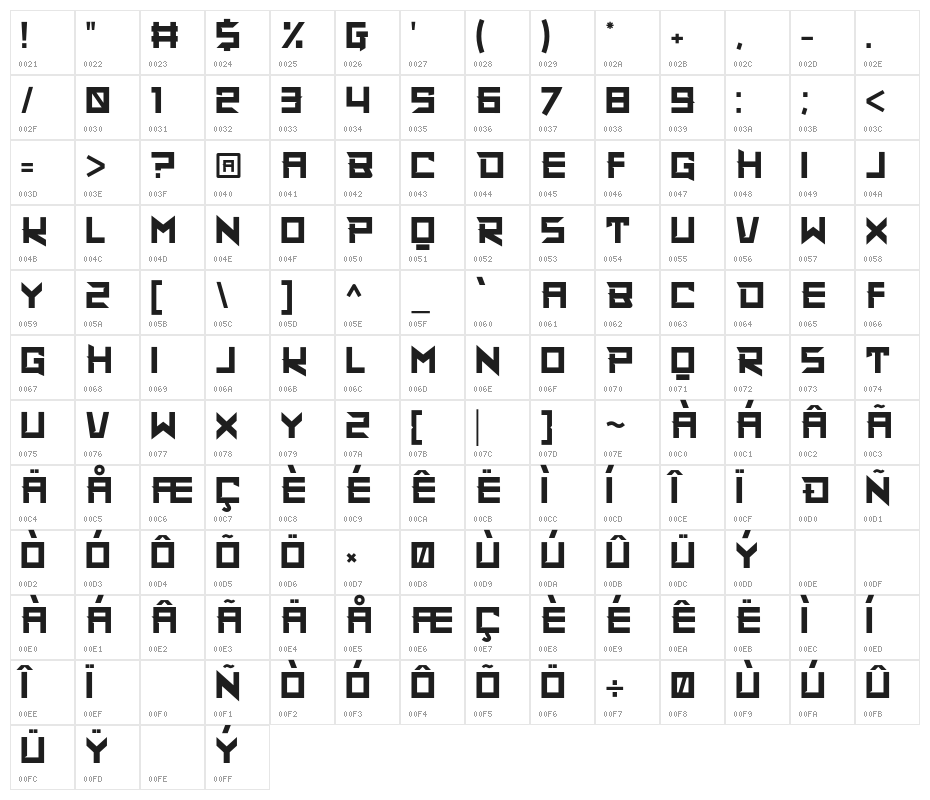 SuperMaizen-Regular Character Map