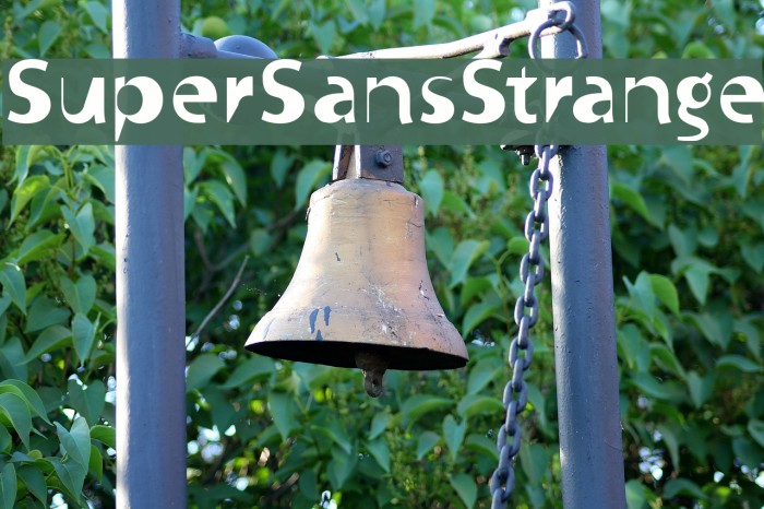 SuperSansStrange Font examples