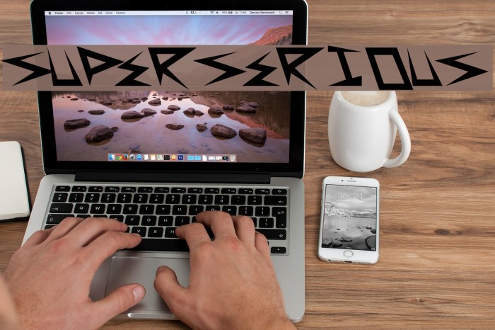 SuperSerious Font examples
