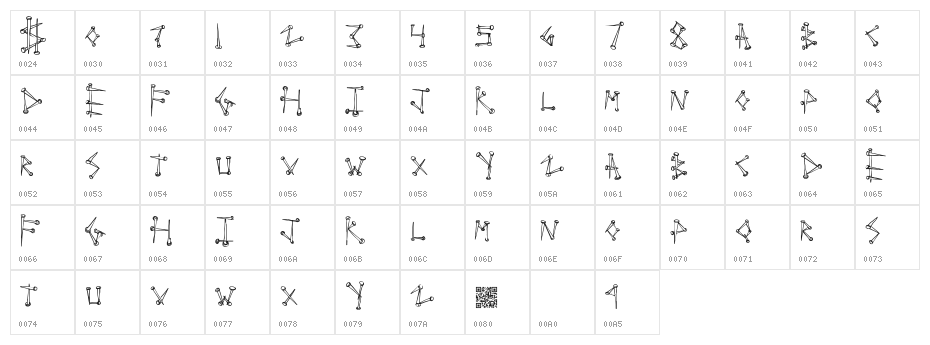 SuperTack Character Map