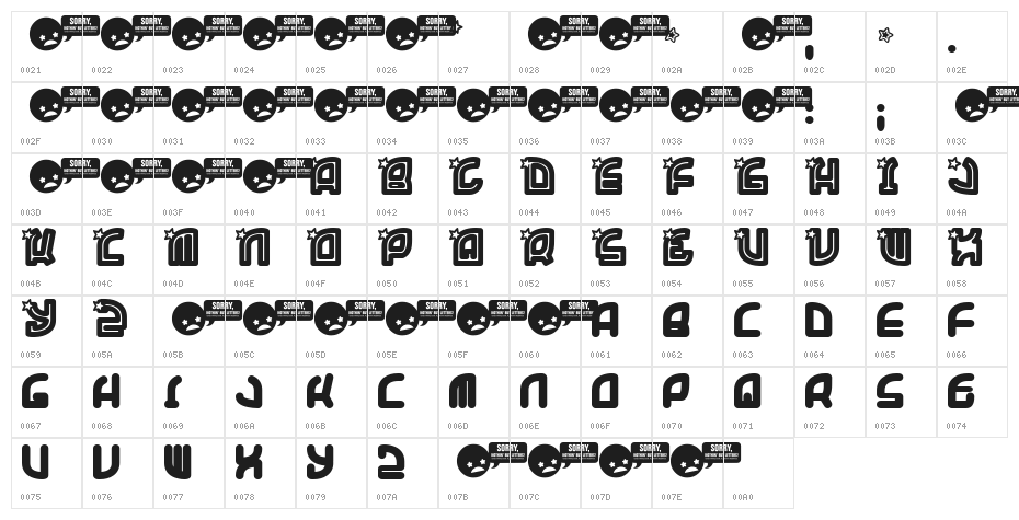 SuperTrooper Character Map