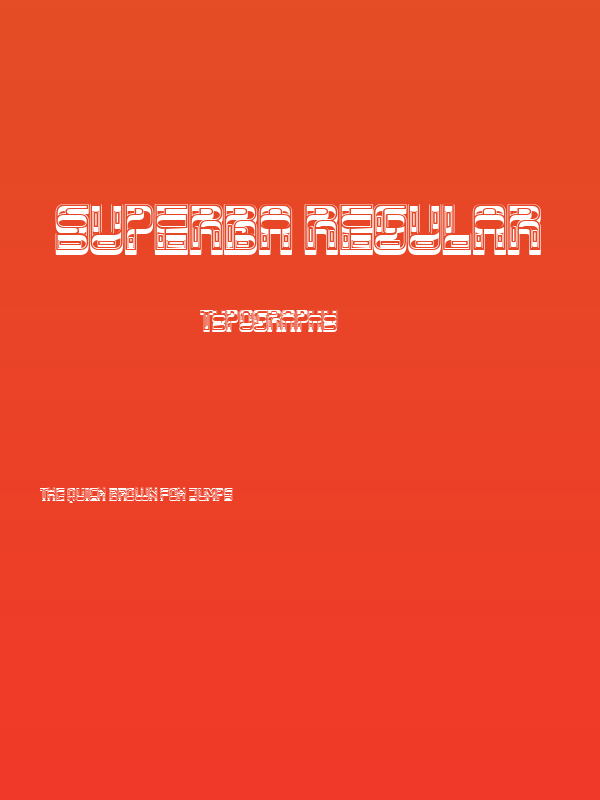 Superba Regular Poster