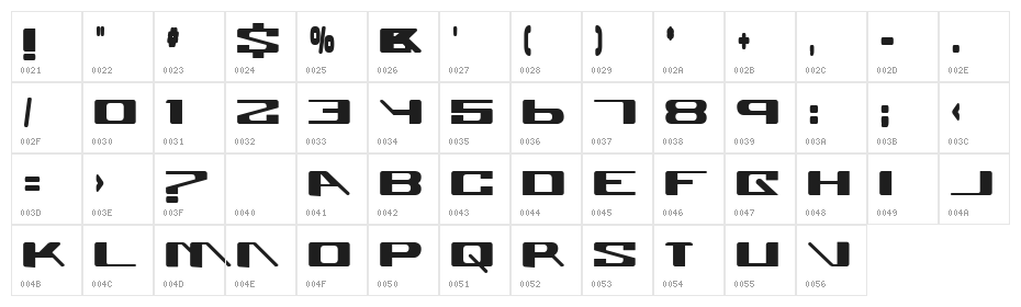 Superglue Character Map
