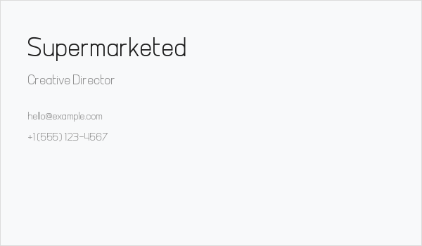 Supermarketed Business Card