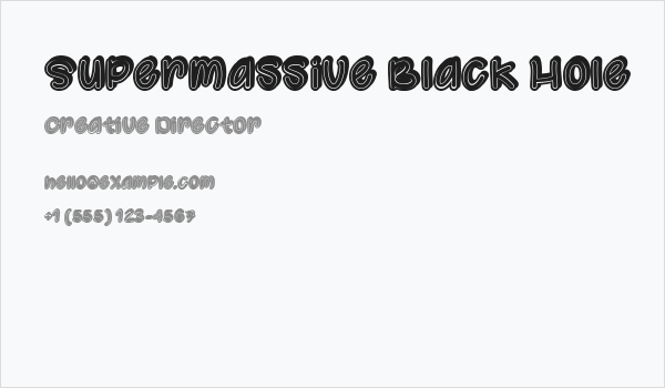 Supermassive Black Hole Business Card