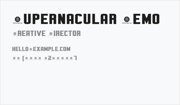Supernacular Demo Business Card