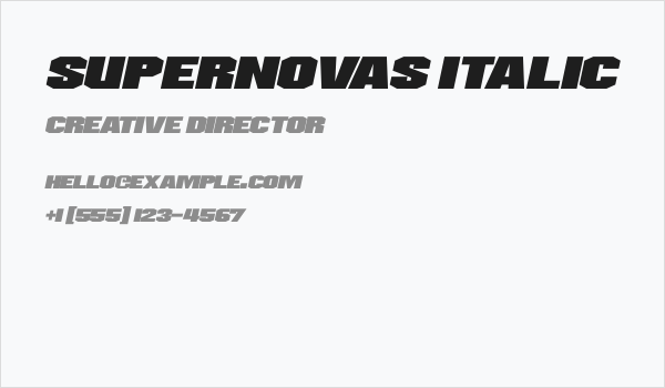 Supernovas Italic Business Card