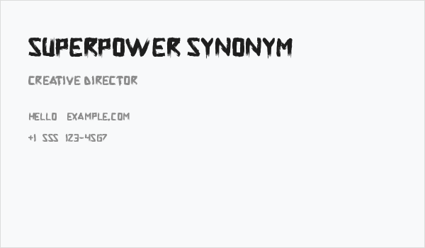 Superpower Synonym Business Card