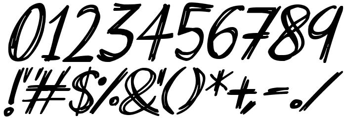 Superscratchy Italic Font OTHER CHARS