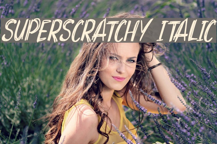 Superscratchy Italic Font examples