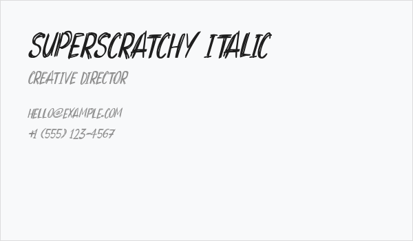 Superscratchy Italic Business Card