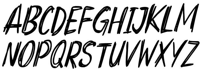 Superscratchy Italic Font LOWERCASE