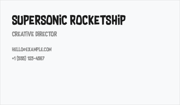 Supersonic Rocketship Business Card