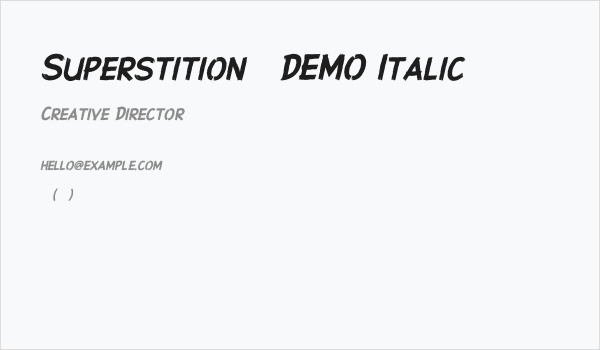 Superstition - DEMO Italic Business Card