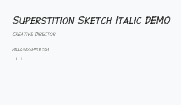 Superstition Sketch Italic-DEMO Business Card
