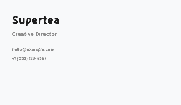 Supertea Business Card