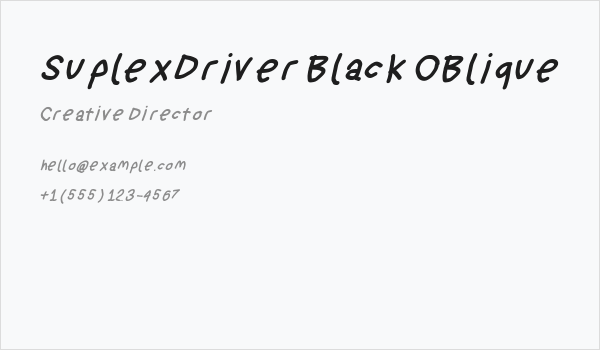 SuplexDriver Black OBlique Business Card