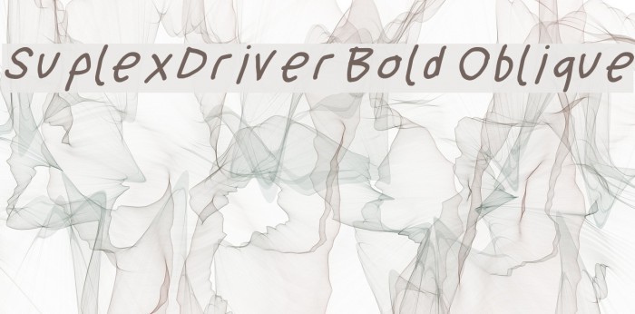 SuplexDriver Bold Oblique Font examples