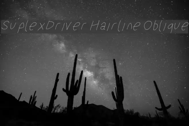 SuplexDriver Hairline Oblique Font examples