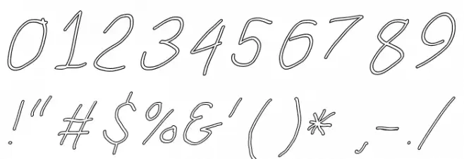 SuplexDriver Regular Oblique Outline Font OTHER CHARS