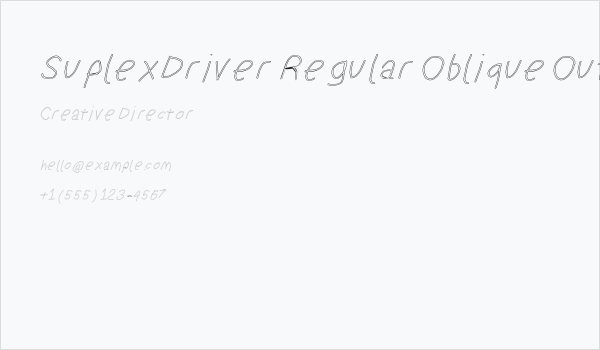 SuplexDriver Regular Oblique Outline Business Card