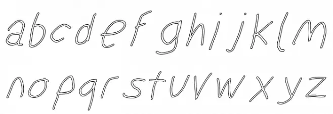 SuplexDriver Regular Oblique Outline Font Litere mici