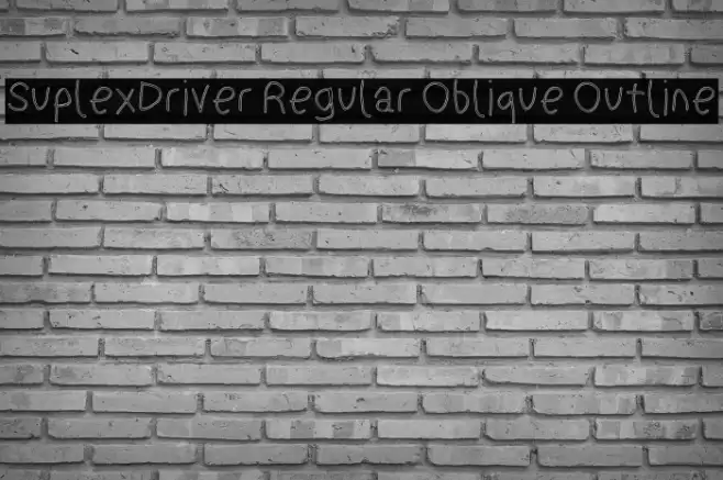 SuplexDriver Regular Oblique Outline Font examples
