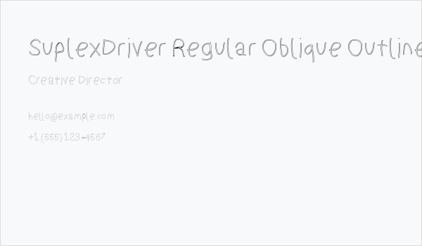 SuplexDriver Regular Oblique Outline Business Card