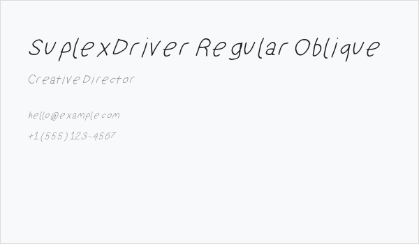 SuplexDriver Regular Oblique Business Card