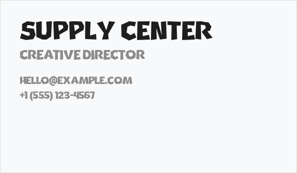 Supply Center Business Card