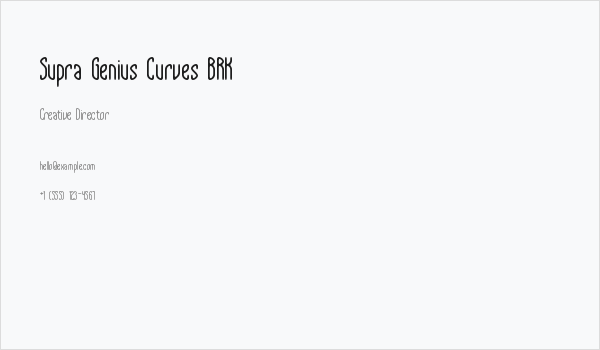 Supra Genius Curves BRK Business Card
