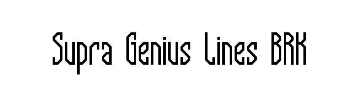 Supra Genius Lines BRK Font