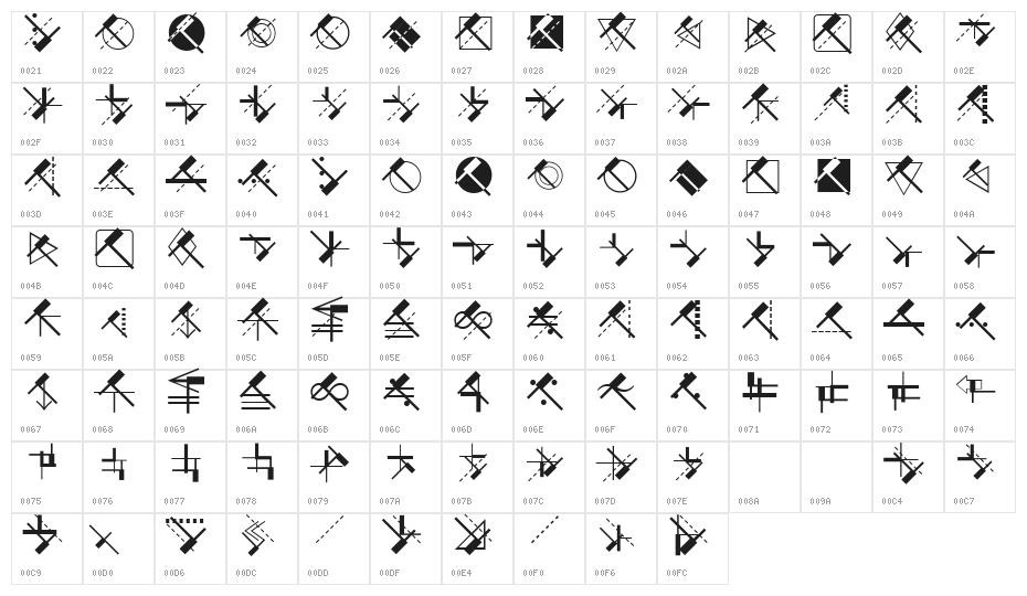 SuprematismFour Character Map