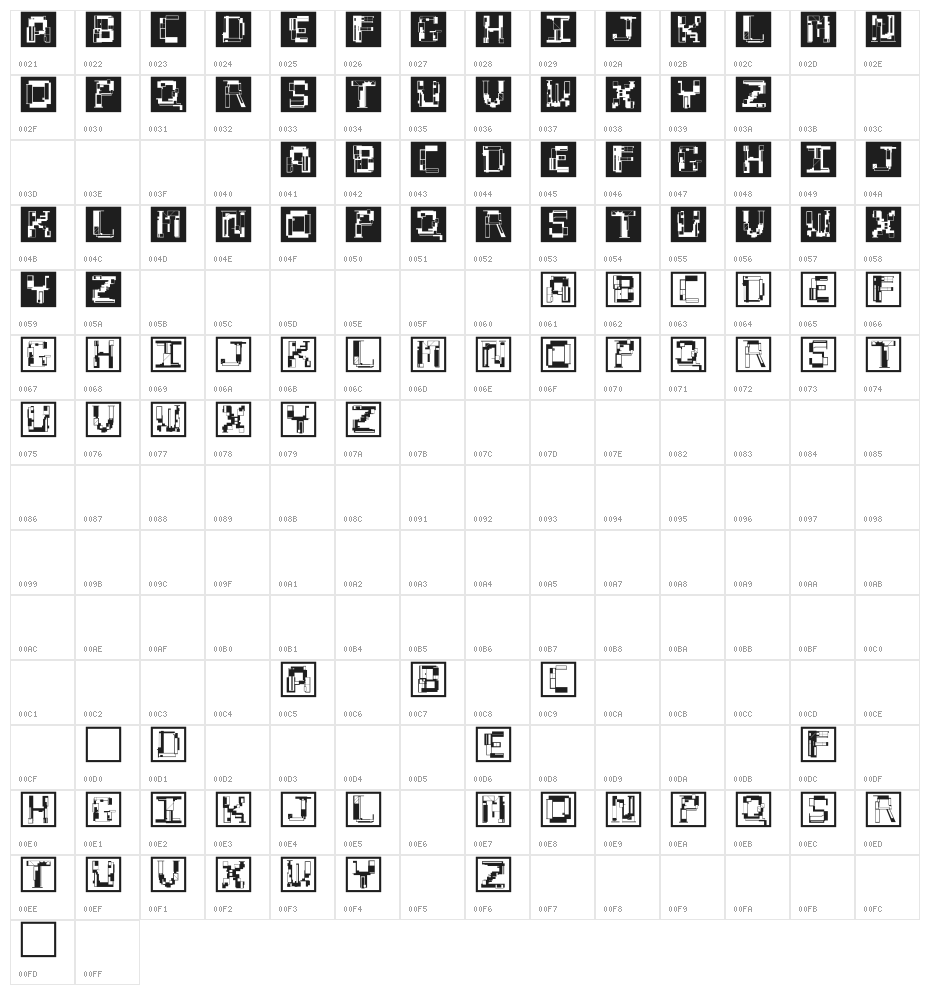 SuprematismK Character Map