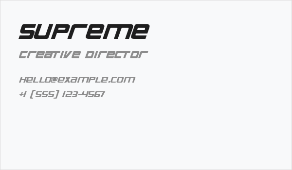 Supreme Business Card