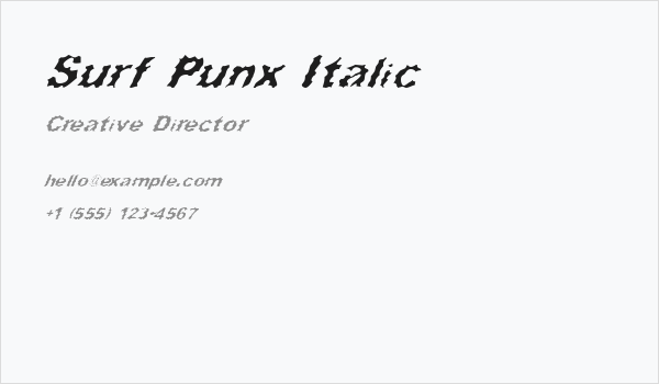Surf Punx Italic Business Card