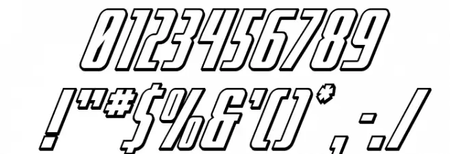 SurfQuest 3D Italic Font OTHER CHARS
