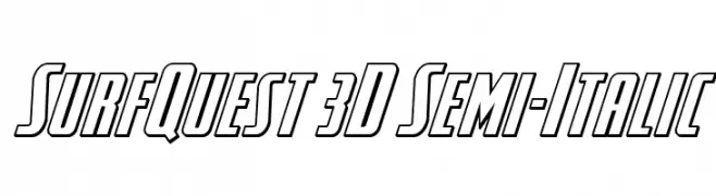 SurfQuest 3D Semi-Italic  Frei Schriftart Herunterladen