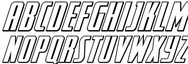 SurfQuest 3D Semi-Italic Fonte MAIÚSCULAS