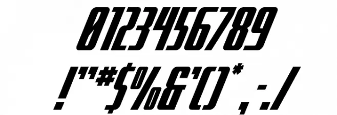SurfQuest Compact Italic Font OTHER CHARS