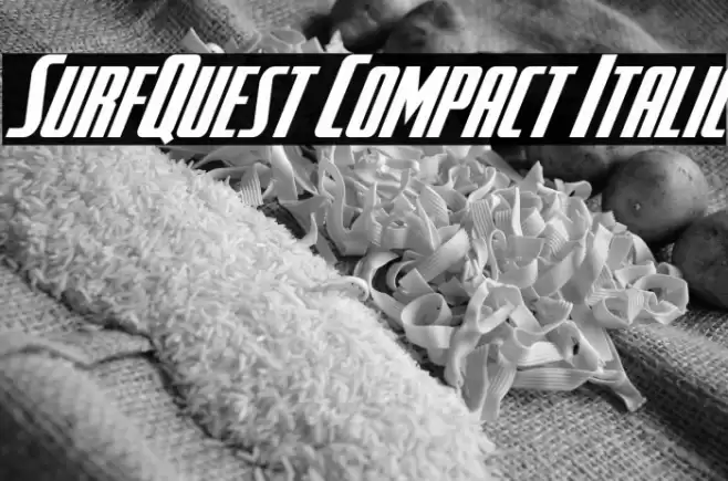 SurfQuest Compact Italic Font examples