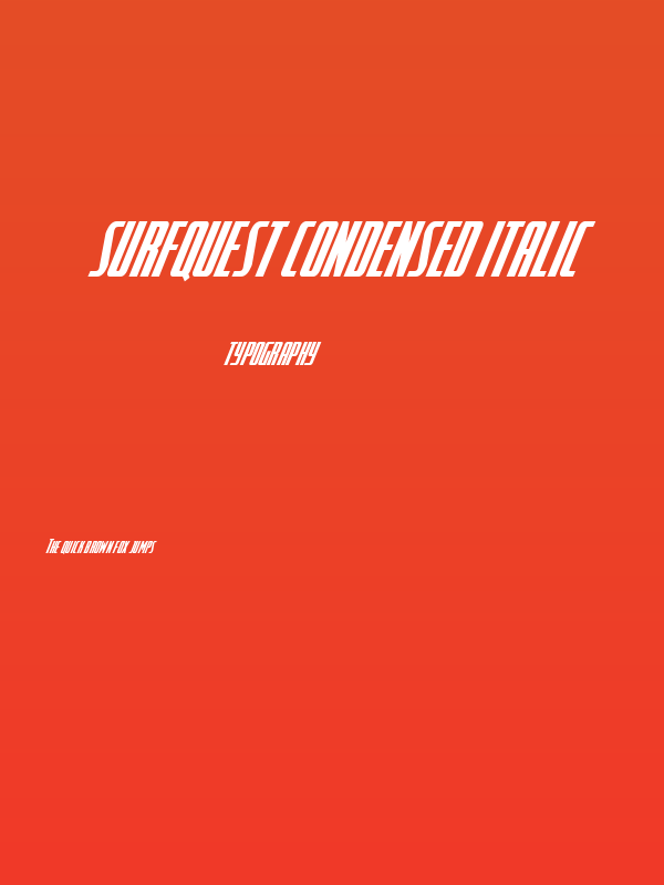 SurfQuest Condensed Italic Poster